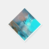 ターコイズ質感絵を描と錆抽象芸術 スタンダードカクテルナプキン (角)