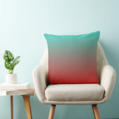 ターコイズ赤グラデーション ランバークッション (椅子)