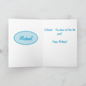 ターコイズ迷彩柄迷彩ハッピーバースデーカスタム カード (内部)