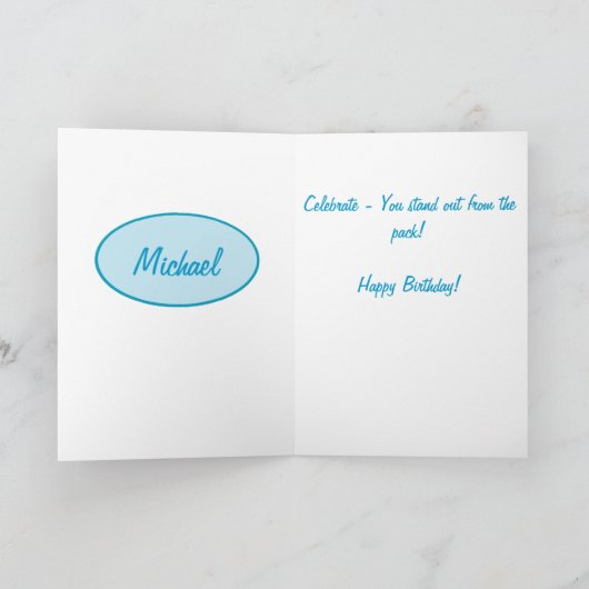 ターコイズ迷彩柄迷彩ハッピーバースデーカスタム カード (内部)