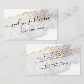 ターコイズ金ゴールドきらめく水彩名刺 名刺 (正面/裏面)