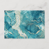 ターコイズ金ゴールドアガモダンテ結婚ート エンクロージャーカード (裏面)