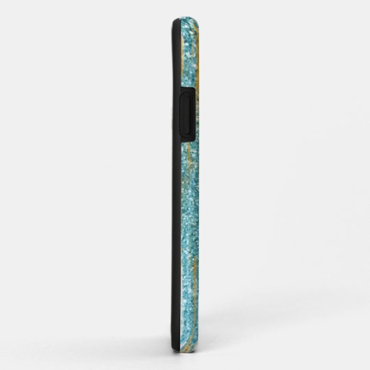 ターコイズ金ゴールドエレガントグリッターガーリー Case-Mate iPhoneケース (裏面/右)