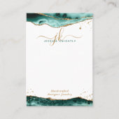ターコイズ金ゴールドグリッターゲートジュエリー表示 名刺 (正面)