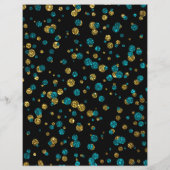 ターコイズ金ゴールドグリッター紙吹雪スクラップブック紙 (裏面)