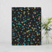 ターコイズ金ゴールドグリッター紙吹雪スクラップブック紙 (スタンド正面)