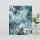 ターコイズ金ゴールドグレインマーブルクラフトスクラップブック紙 (スタンド正面)