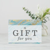 ターコイズ金ゴールドゲートストーンゲートウェイ証明書カード 招待状 (スタンド正面)