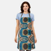 ターコイズ金ゴールドサンサウスウエストアート エプロン (着用した状態)