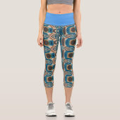 ターコイズ金ゴールドサンサウスウエストアート カプリレギンス (正面)