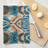 ターコイズ金ゴールドサンサウスウエストアート キッチンタオル (四つ折り)