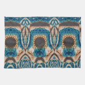 ターコイズ金ゴールドサンサウスウエストアート キッチンタオル (横)