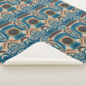 ターコイズ金ゴールドサンサウスウエストアート シェルパブランケット (3/4)