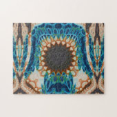 ターコイズ金ゴールドサンサウスウエストアート ジグソーパズル (横)