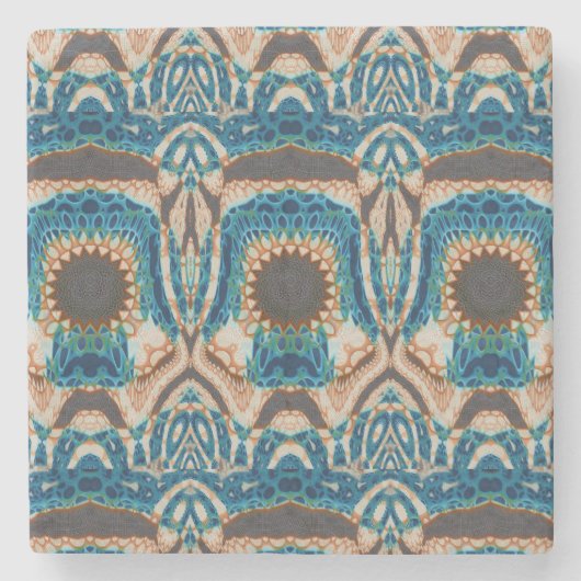 ターコイズ金ゴールドサンサウスウエストアート ストーンコースター (正面)