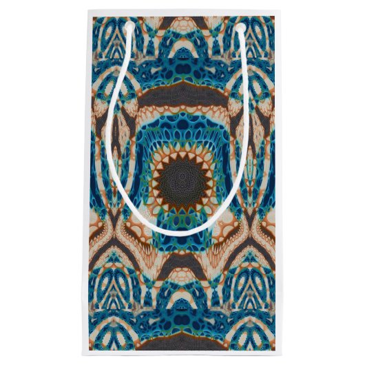 ターコイズ金ゴールドサンサウスウエストアート スモールペーパーバッグ (正面)