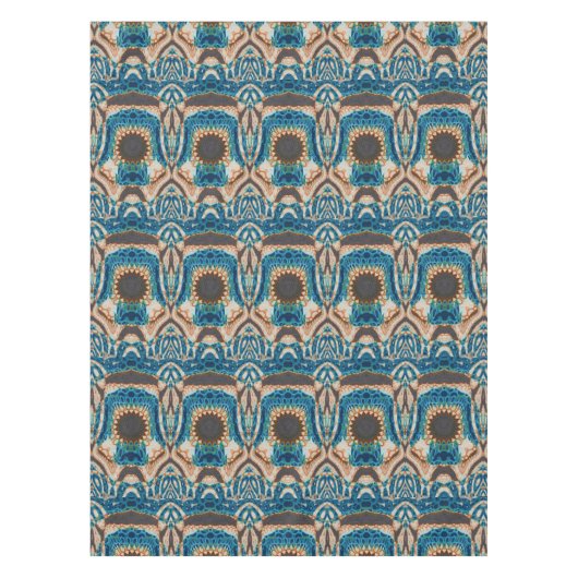 ターコイズ金ゴールドサンサウスウエストアート テーブルクロス (正面)