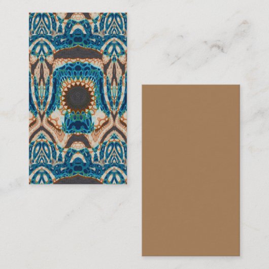 ターコイズ金ゴールドサンサウスウエストアート ノートカード (正面/裏面)