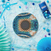 ターコイズ金ゴールドサンサウスウエストアート ペーパープレート (パーティー)