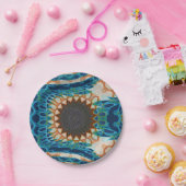 ターコイズ金ゴールドサンサウスウエストアート ペーパープレート (パーティー)