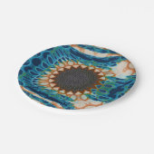 ターコイズ金ゴールドサンサウスウエストアート ペーパープレート (アングル)