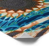 ターコイズ金ゴールドサンサウスウエストアート ポスター (角)