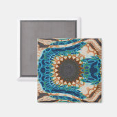 ターコイズ金ゴールドサンサウスウエストアート マグネット (正面/裏面)