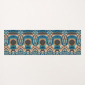 ターコイズ金ゴールドサンサウスウエストアート ヨガマット (裏面(横))