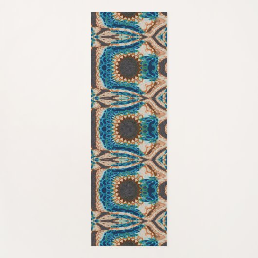 ターコイズ金ゴールドサンサウスウエストアート ヨガマット (正面)