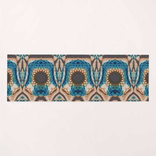 ターコイズ金ゴールドサンサウスウエストアート ヨガマット (正面(横))