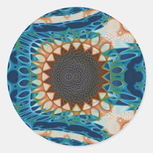 ターコイズ金ゴールドサンサウスウエストアート ラウンドシール (正面)