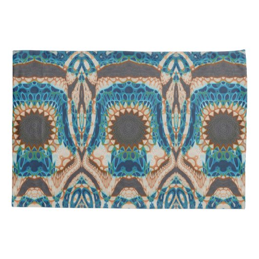 ターコイズ金ゴールドサンサウスウエストアート 枕カバー (裏面)