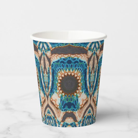 ターコイズ金ゴールドサンサウスウエストアート 紙コップ (左)