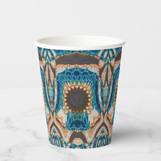 ターコイズ金ゴールドサンサウスウエストアート 紙コップ (正面)