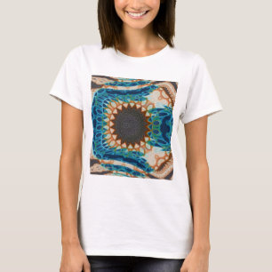 ターコイズ金ゴールドサンサウスウエストアート Tシャツ