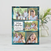 ターコイズ金ゴールドスワールゲート5 – 写真メリークリスマス 招待状 (スタンド正面)