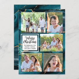 ターコイズ金ゴールドスワールゲート5 – 写真メリークリスマス 招待状