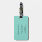 ターコイズ金ゴールドタートルトバルアニマルマンダラ ラゲッジタグ (裏面縦)