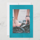 ターコイズ金ゴールドフローラお祝い 招待状 (裏面)