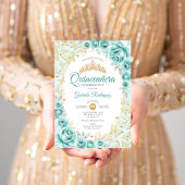 ターコイズ金ゴールドフローラキンセアニェラ 招待状