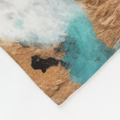 ターコイズ金ゴールドブラックヒョウ フリースブランケット (角)