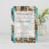 ターコイズ金ゴールドブラックヒョウ 招待状 (スタンド正面)