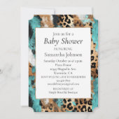 ターコイズ金ゴールドブラックヒョウ 招待状 (正面)