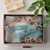 ターコイズ金ゴールドブラックヒョウ 薄葉紙 (ギフト)