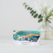 *~*ターコイズ金ゴールドホワイトQRアゲートAP66 Glam Luxe 名刺 (スタンド正面)