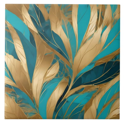 ターコイズ金ゴールドボー離れホ人気があるコレクション タイル (正面)