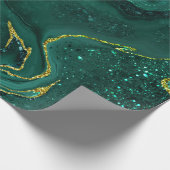 ターコイズ金ゴールドマーリングデザイン ラッピングペーパー (角)