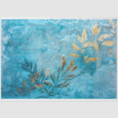 ターコイズ金ゴールドリーフと植物性ティッシュペーパー 薄葉紙 (正面)