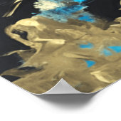 ターコイズ金ゴールド抽象芸術ポスター ポスター (角)