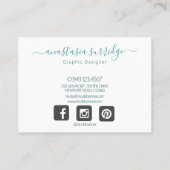 ターコイズ金ゴールド抽象芸術水色 名刺 (裏面)